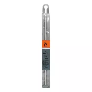 Крючок вязальный 3,00ммx15см, алюм. PONY