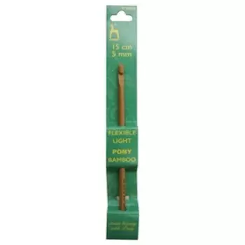 Крючок вязальный 5,00ммx15см, бамбук PONY