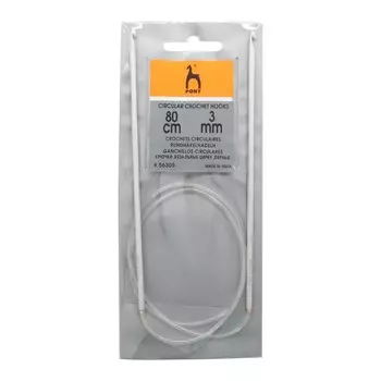Крючок вязальный циркулярный 3,00ммx80см, алюм./пластик PONY