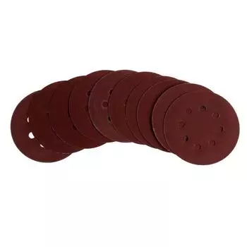 Круг абразивный шлифовальный под "липучку" ТУНДРА, перфорированный, 125 мм, Р280, 10 шт.