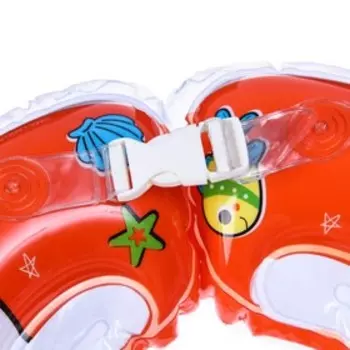 Круг для плавания новорожденных на шею Крошка Я «Спасатель», надувной, с ручками, красный