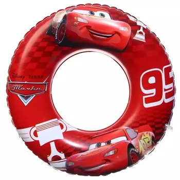 Круг для плавания надувной «Тачки» 55 см, детский, красный