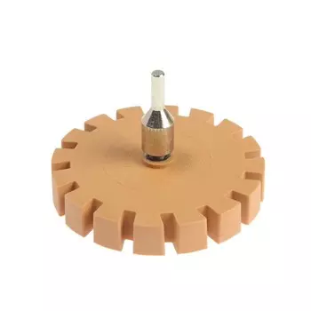 Круг шлифовальный резиновый ТУНДРА, TURBO, для очистки от клея, ценников, скотча, 16 х 6 мм