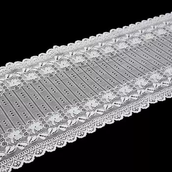 Кружевная эластичная ткань, 160 мм 10 м, цвет белый