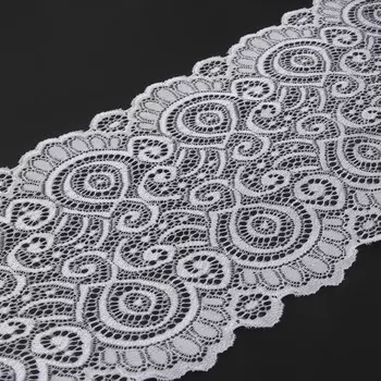 Кружевная эластичная ткань, 180 мм, 23±1 м, белая