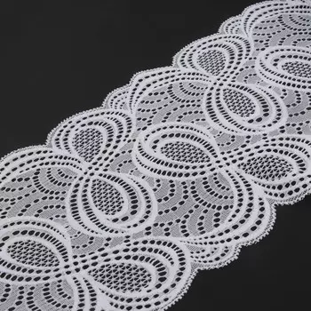 Кружевная эластичная ткань, 180 мм, 23±1 м, белая