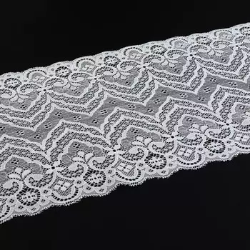 Кружевная эластичная ткань, 210 мм, 2.7±0.5 м, белая