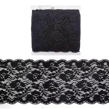 Кружево 15,0 см эластичное, 9199 (чёрный)