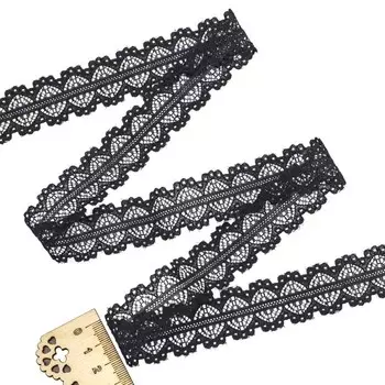 Кружево 2,2см сетка 0623-1227 13,71м (чёрный)