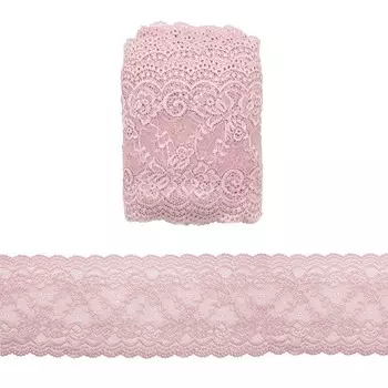 Кружево эластичное 15,5 см/13,72 м (051 пепельная роза)