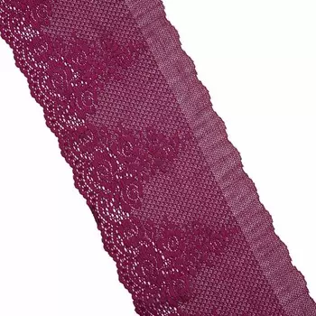 Кружево эластичное 17,5 см/13,72 м (бордовый)