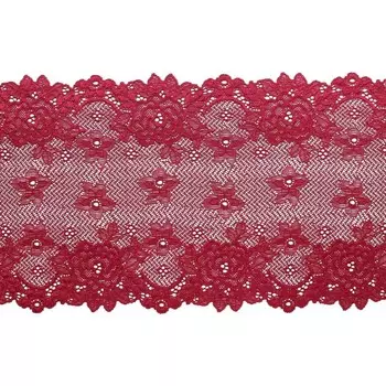 Кружево эластичное 17 см/10 м (малиновый)