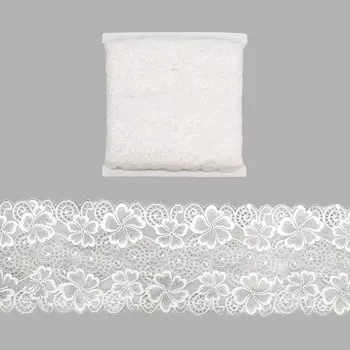 Кружево эластичное 185 мм/15 м (белый)