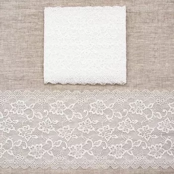 Кружево эластичное 185 мм/3 м (+/- 4 см), белый