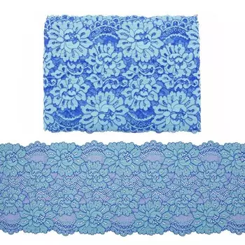 Кружево эластичное 18 см/10 м (синий)