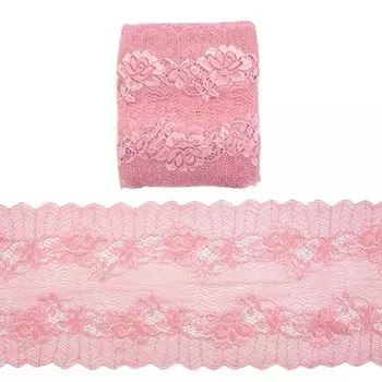 Кружево эластичное 18 см/13,72 м (051 пепельная роза)