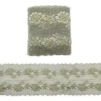 Кружево эластичное 18 см/13,72 м (099 пыльный хаки)