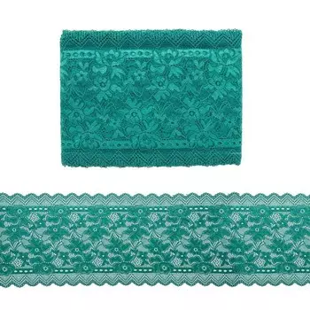 Кружево эластичное 18 см/9,14 м (зелёный)