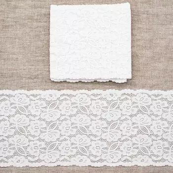 Кружево эластичное 190 мм/3 м (+/- 4 см), белый