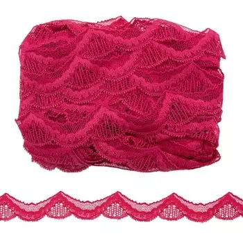 Кружево эластичное 2,8 см/14 м (бордовый)