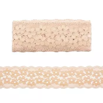 Кружево эластичное 6,5 см/13,72 м (005 карамель)