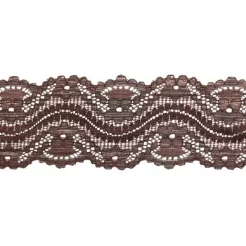 Кружево эластичное 6 см/9,14 м (шоколад)