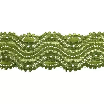 Кружево эластичное 6 см/9,14 м (зелёный)