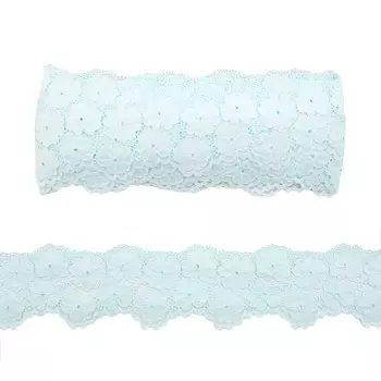 Кружево эластичное 7 см/13,72 м (27 светло-бирюзовый)