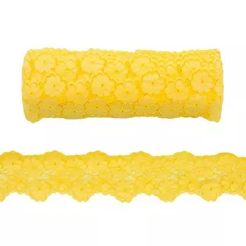 Кружево эластичное 7 см/13,72 м (78 жёлтый)