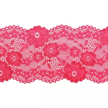 Кружево эластичное 8 см/10 м (ярко-розовый)
