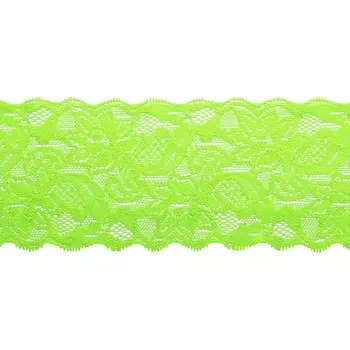 Кружево эластичное 8 см/9,14 м (зелёный неон)