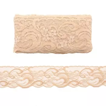 Кружево эластичное 9 см/13,72 м (005 карамель)