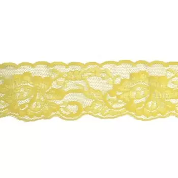 Кружево эластичное EL-33, 50 мм/20 м (JD012-жёлтый)