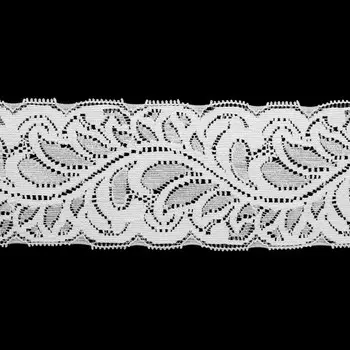 Кружево эластичное LAEC1016, 60 мм/25 м (белый)