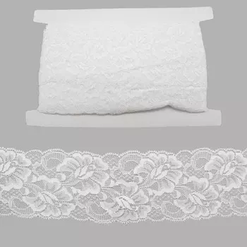 Кружево эластичное LAEC106105, 70 мм/25 м (белый)