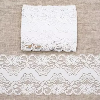 Кружево эластичное LAEC2112, 143 мм/3 м (+/- 4 см), белый