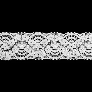 Кружево эластичное LAEC5266, 52 мм/25 м (белый)
