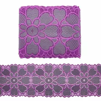 Кружево эластичное с микрофиброй 20 см/10 м (фиолетовый)