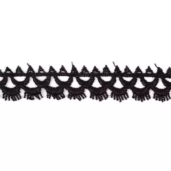Кружево гипюр 22 мм/13,71 м цв.039 чёрный