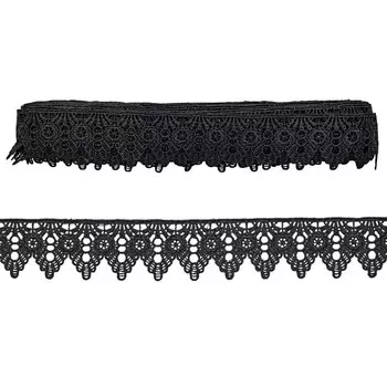 Кружево гипюр 4 см/13,72 м (чёрный)