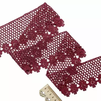 Кружево гипюр 7,5 см/13,72 м (бордовый)