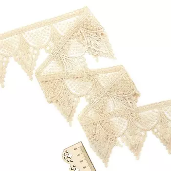 Кружево гипюр 7 см/13,72 м (N8215 золотисто-бежевый)