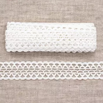 Кружево гипюр LACH-1105 33 мм/3,4 м (+/- 4 см), белый