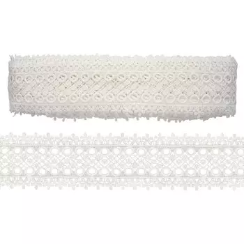 Кружево гипюр матовое 6,3 см/13,72 м (белый)