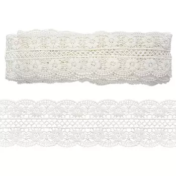Кружево гипюр матовое 6,8 см/13,72 м (белый)