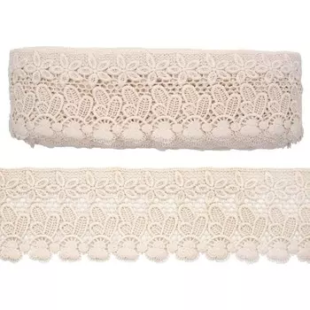 Кружево гипюр матовое 9 см/13,72 м (NN236 молочный)