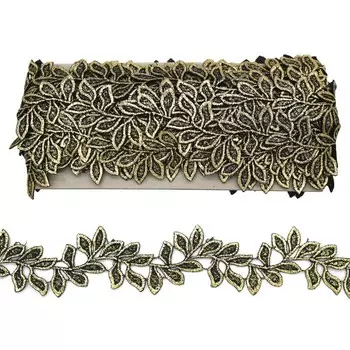 Кружево гипюр с металлизированным покрытием 6 см/13,72 м (золото)