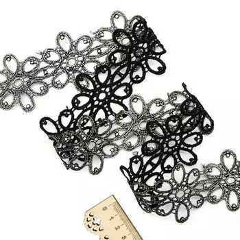 Кружево гипюр с металлизированным покрытием 6 см/13,72 м (золото)