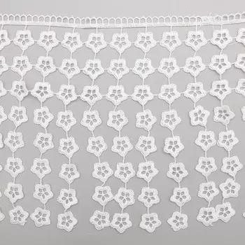 Кружево гипюр с подвесками 20 см/13,72 м (белый)