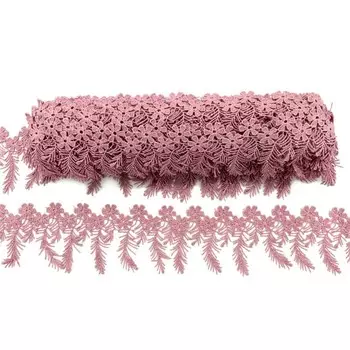 Кружево гипюр с подвесками 6,5 см/13,72 м (5315 пыльная роза)